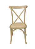 Athena Two Cross Back Chair - Rattan Seat- Natural Beach