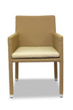 Bondi Outdoor Tub Chair in Taupe with Taupe Cushion.  Synthetic Rattan Seating for Hotels, Resorts, Clubs, Pubs & Restaurants