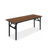 Nufurn Platinum Narrow Seminar Table for Conferences & Events.  Black Spring Locking Folding Frame with Dark Walnut 7736K Commercial Laminate Table Top for Linen Free Conferences and Events.