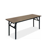 Nufurn Platinum Narrow Seminar Table for Conferences & Events.  Black Spring Locking Folding Frame with Dark Grey Commercial Laminate Table Top for Linen Free Conferences and Events.
