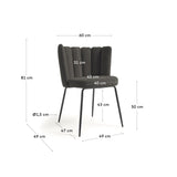 ANIELA Chair black boucle fabric black legs | In Stock