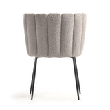 ANIELA Chair grey boucle fabric black legs | In Stock