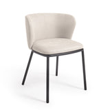 CISELIA chair beige chenille black steel
