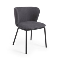 CISELIA chair dark grey chenille black steel | Nufurn Commercial Furniture 