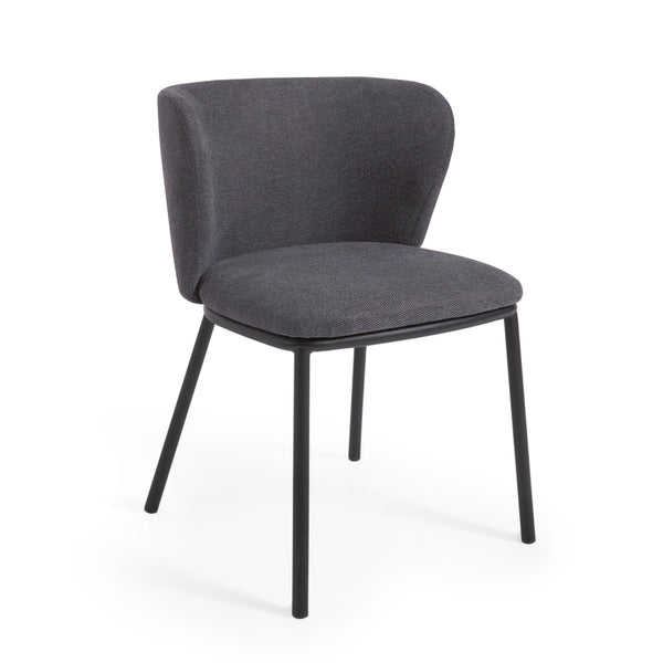 CISELIA chair dark grey chenille black steel | Nufurn Commercial Furniture 