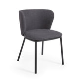 CISELIA chair dark grey chenille black steel | Nufurn Commercial Furniture 