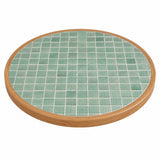 Tasmanian Oak Table Top with Tile Inlay | Nufurn Commercial Furniture 