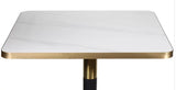Sintered Stone Table Top with Gold Aluminium Edge -Stone White Marble | Nufurn Commercial Furniture 