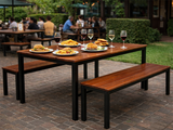 Subiaco Outdoor Table and Benches with Slatted Merbau | Nufurn Commercial Furniture 