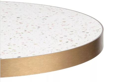 Terrazzo Table Top with Aluminium Edge - White Candy | Nufurn Commercial Furniture 