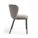 CISELIA Chair grey shearling black metal | Nufurn Commercial Furniture 