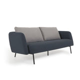WALKYRIA 3-seater sofa blue with grey cushions