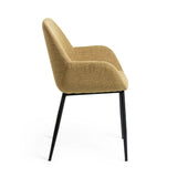 KONNA Armchair black metal fabric mustard