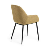 KONNA Armchair black metal fabric mustard