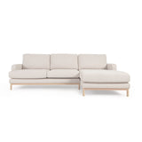 MIHAELA white bouclé sofa 3-seat RH chaise 264cm