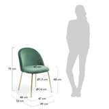 MYSTERE Chair emerald green velvet gold legs