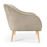 LOBBY Armchair chenille beige with natural legs