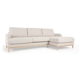 MIHAELA white bouclé sofa 3-seat RH chaise 264cm