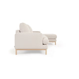 MIHAELA white bouclé sofa 3-seat RH chaise 264cm