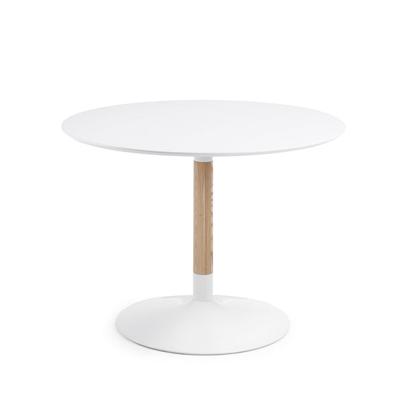 TIC Table 110cm Ash Wood Lacquered Matt White