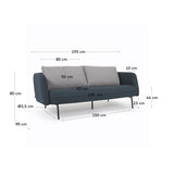 WALKYRIA 3-seater sofa blue with grey cushions