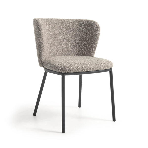 CISELIA Chair grey shearling black metal | Nufurn Commercial Furniture 