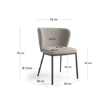 CISELIA Chair grey shearling black metal | Nufurn Commercial Furniture 
