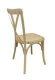 Athena Two Cross Back Chair - Rattan Seat- Natural Beach