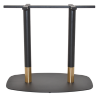 Base Table Arc/Tivoli 800mm x 500mm Black Brass Collar | In Stock | Nufurn Commercial Furniture 