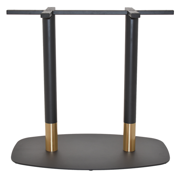 Base Table Arc/Tivoli 800mm x 500mm Black Brass Collar | In Stock | Nufurn Commercial Furniture 