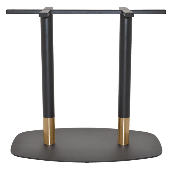 Arc/Tivoli Table Base 800mm x 500mm Black Brass Collar | Nufurn Commercial Furniture 
