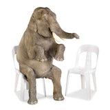 Nufurn Barrel Plastic Stacking Chair w Elephant