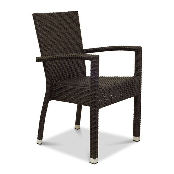 Bondi Outdoor Arm Chair in Dark Brown.  Synthetic Rattan Outdoor Furniture for Hotels, Resorts, Clubs, Pubs & Restaurants