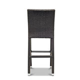 Bondi Outdoor Barstool in Dark Brown.  Synthetic Rattan seating for hotels, resorts, clubs, pubs & restaurants.