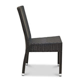 Nufurn Bondi Side Chair in Dark Brown.  Synthetic Rattan Outdoor Dining Chair for Hotels, Resorts, Clubs, Pubs & Restaurants