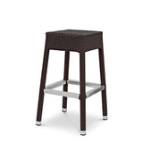 Bondi Outdoor Stool in Dark Brown.  Synthetic Rattan Outdoor seating for hotels, resorts, clubs, pubs and restaurants