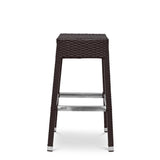 Bondi Outdoor Stool in Dark Brown.  Synthetic Rattan Outdoor seating for hotels, resorts, clubs, pubs and restaurants