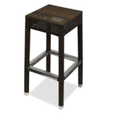 Bondi Outdoor Stool in Dark Brown.  Synthetic Rattan Outdoor seating for hotels, resorts, clubs, pubs and restaurants