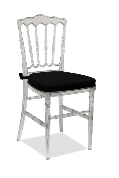 Nufurn Cheltenham Chair Polycarbonate Clear Tiffany and Chiavari Style Resin Stacking Event Chair