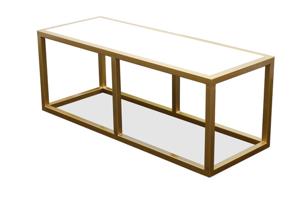 cubic coffee table - brass frame
