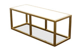 brass coffee table - cubic