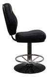 Nufurn Commercial Furniture Fortune Premium Gaming Casino Stool on Black and Silver Disc Base with Black Commercial Vinyl