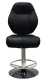 Nufurn Commercial Furniture Fortune Premium Gaming Casino Stool on Black and Silver Disc Base with Black Commercial Vinyl