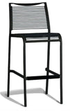 Nufurn Sunshine Honolulu Outdoor Bar Stool features a welded aluminium frame with commercial powdercoat finish.  Olefin Rope Woven seat and back rest.