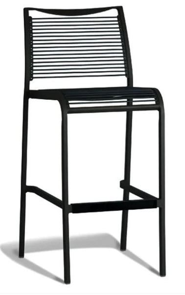 Nufurn Sunshine Honolulu Outdoor Bar Stool features a welded aluminium frame with commercial powdercoat finish.  Olefin Rope Woven seat and back rest.