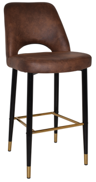 Albury Side Bar Stool 750 Metal Black Brass