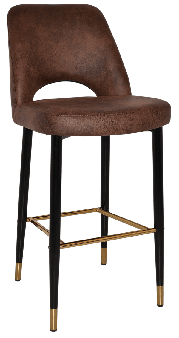 Albury Side Bar Stool 750 Metal Black Brass | Nufurn Commercial Furniture 