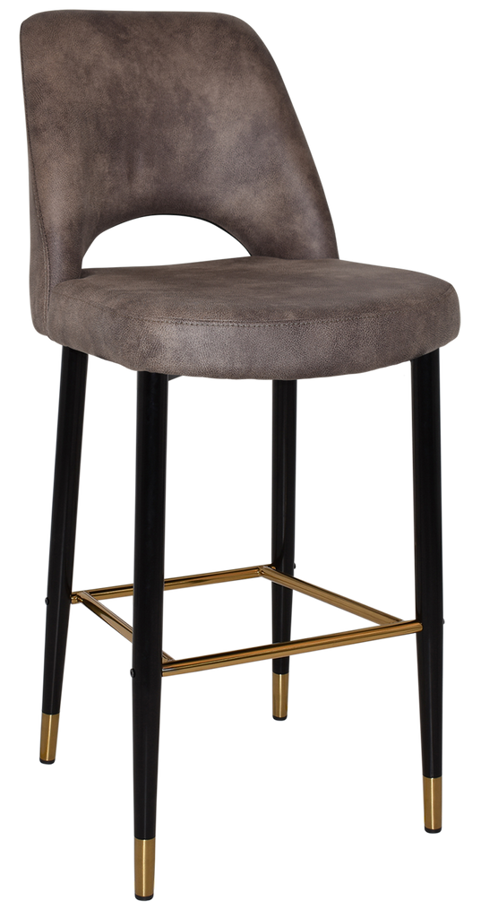 Albury Side Bar Stool 750 Metal Black Brass