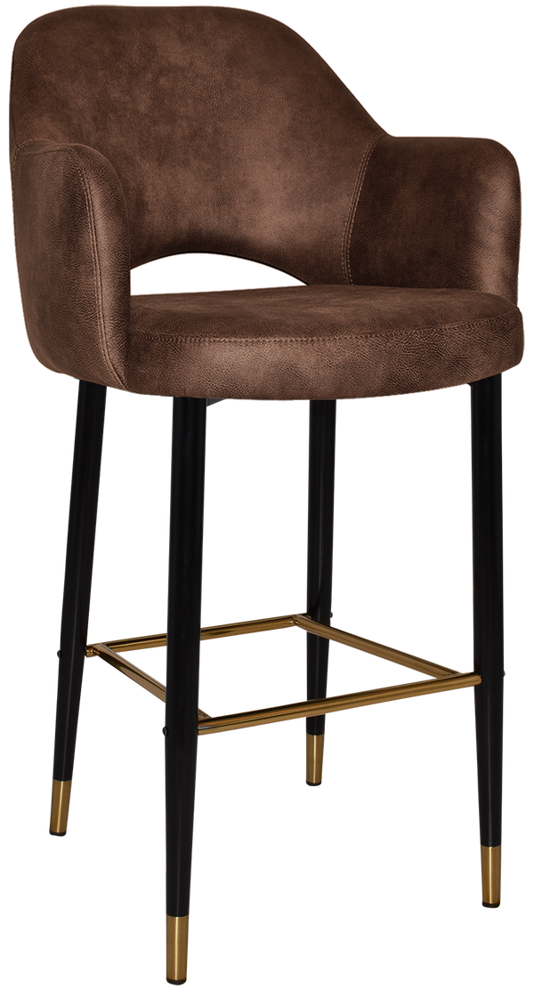 Albury Arm Bar Stool 750 Metal Black Brass | In Stock | Nufurn Commercial Furniture 