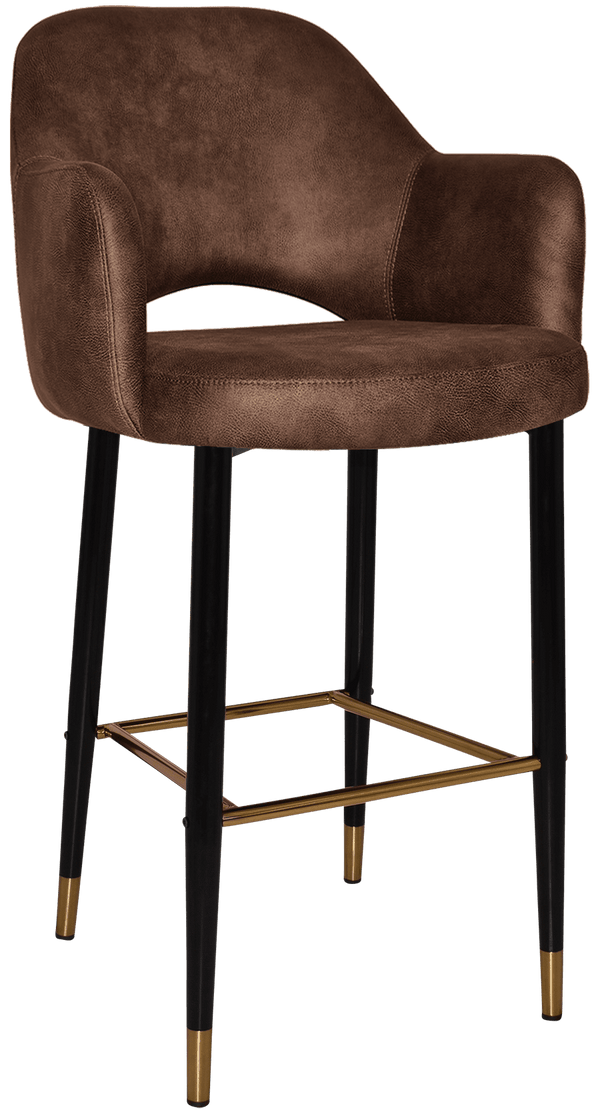 Albury Arm Bar Stool 750 Metal Black Brass | Nufurn Commercial Furniture 